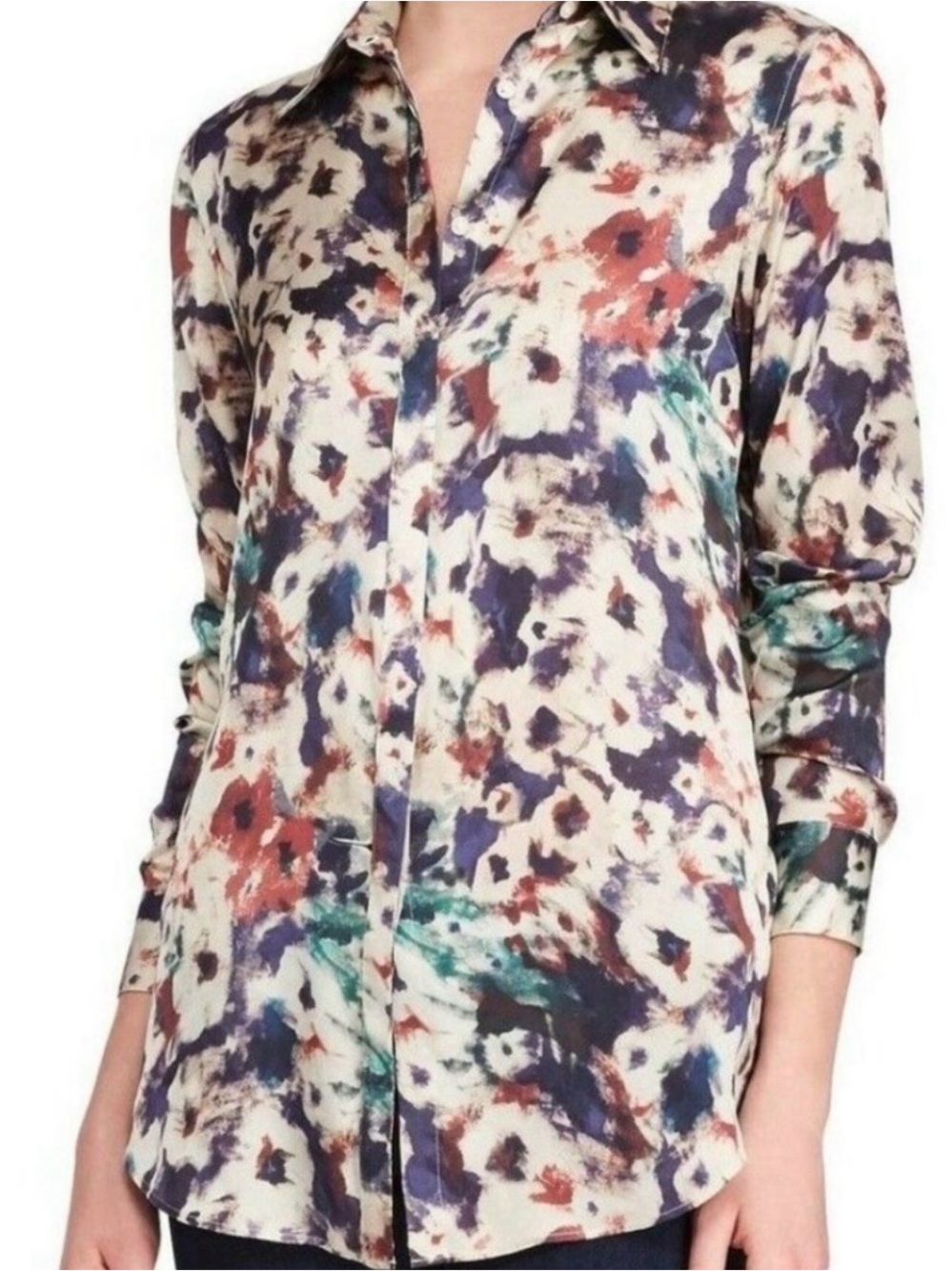 Lauren Ralph Lauren • Women's Abstract Floral Kristy Button-Front Blouse Size 2X